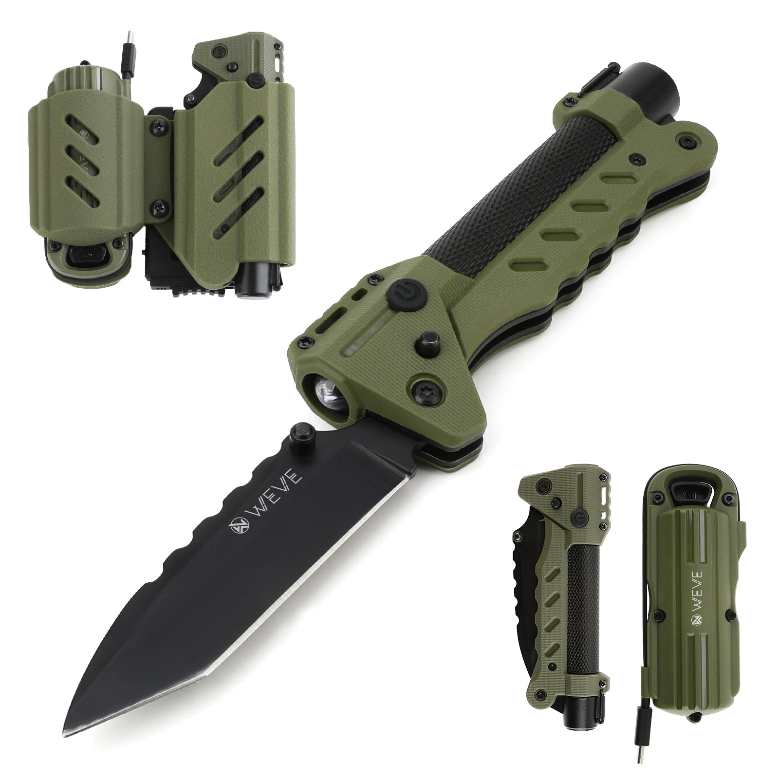 XHandle MT-33 Hand-Crank Survival Multitool - Self-Powered Arc