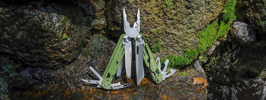 XHandle MT-04 tactical multitool with OD Green body and D2 steel blade