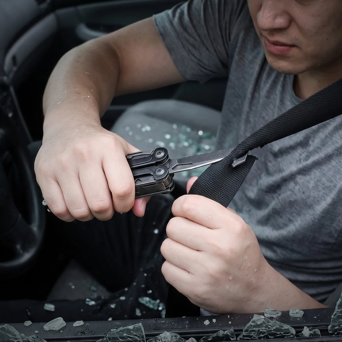 MT-78 Navigator multitool rescue blade cutting seatbelt for vehicle escape