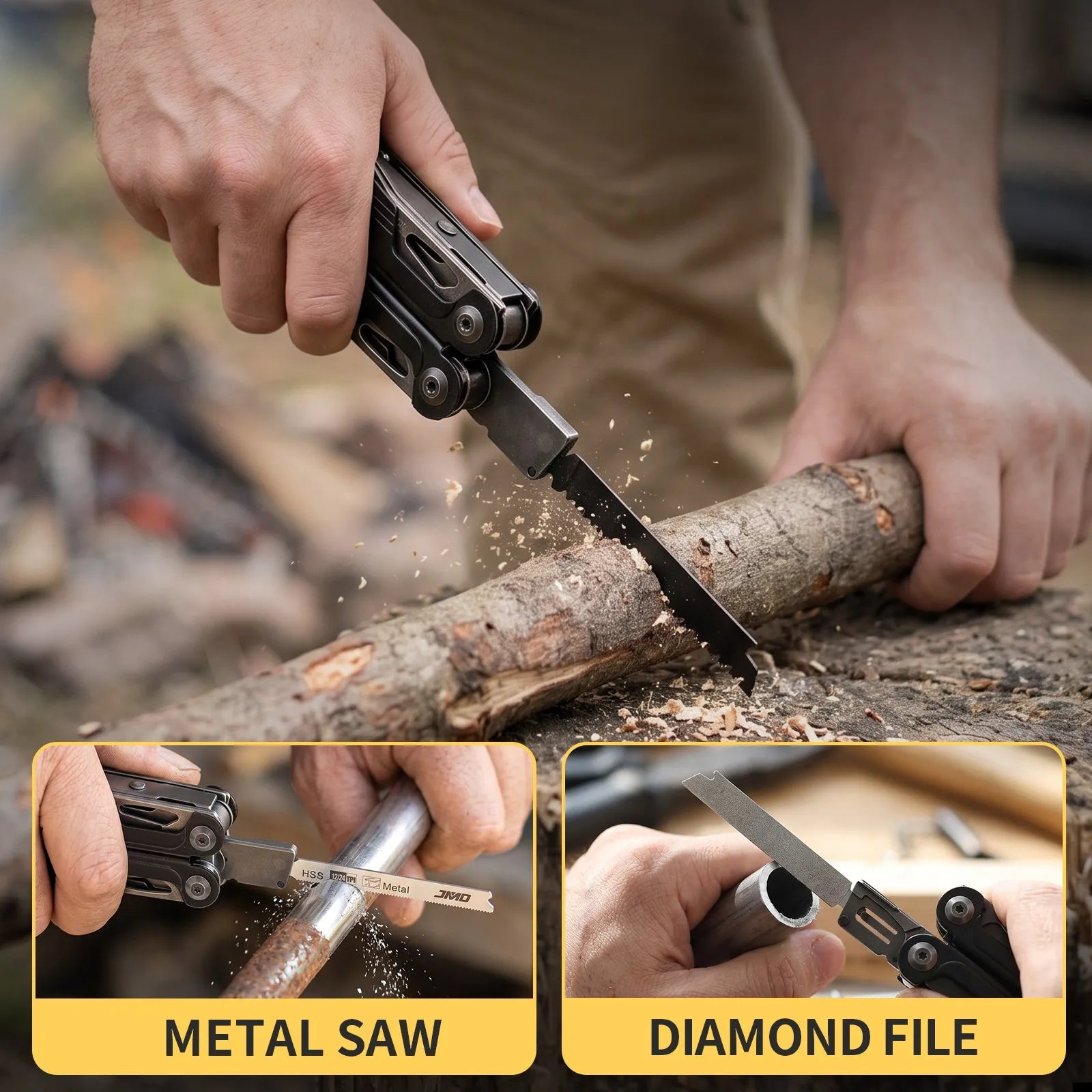 MT-78 Navigator multitool metal saw and diamond file cutting steel pipe