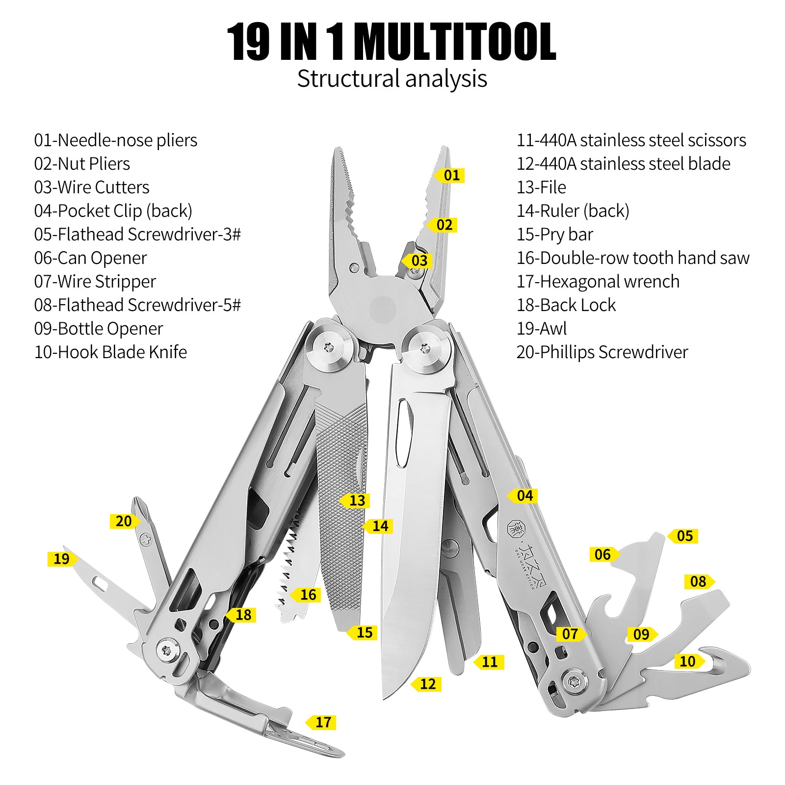 MT-01 19-in-1 Multitool Pliers For EDC & Outdoor|XHANDLE – XHandle
