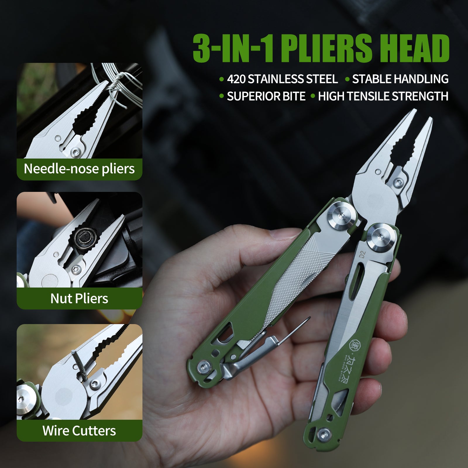 MT-04 19-in-1 Multitool Pliers with D2 Blade for EDC & Outdoor