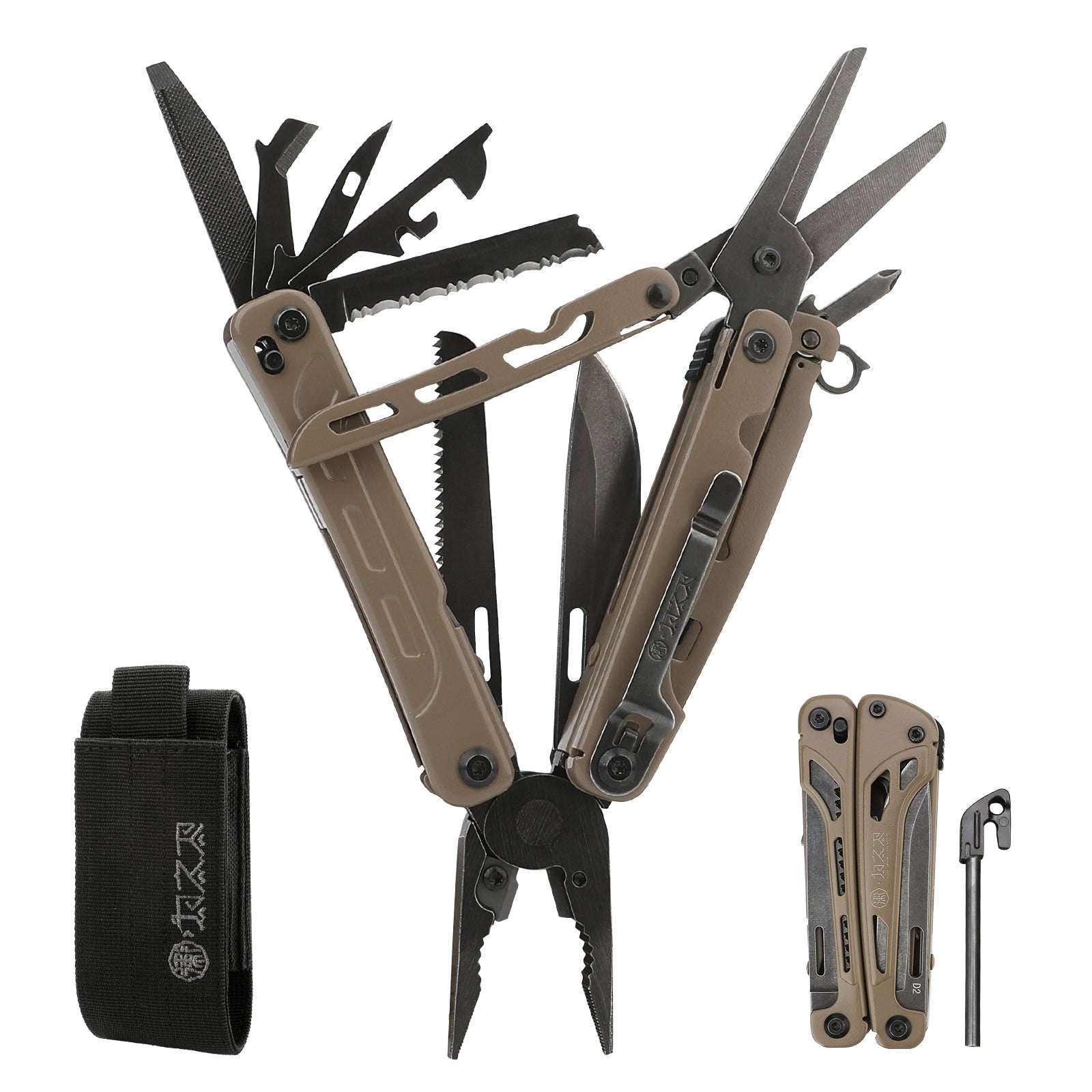 MT-12 D2 Steel 20-in-1 Multitool – Extreme Utility – XHandle