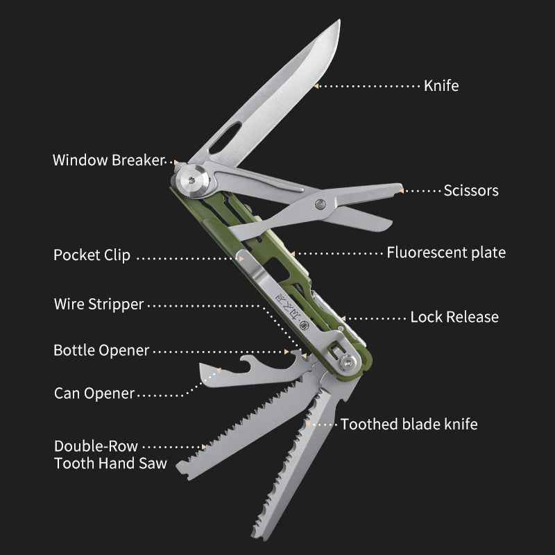 MT-18 10-in-1 Lightweight Multitool Knife for EDC – XHandle
