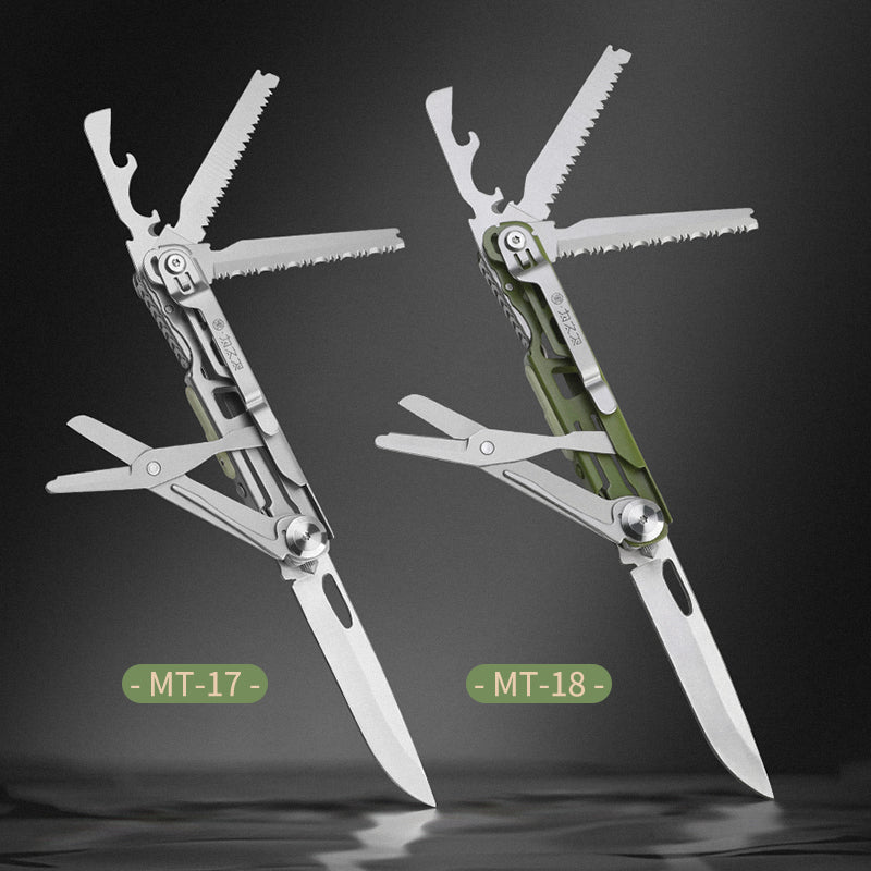 XHANDLE MT-18 10-in-1 Tactical Multitool - D2 Steel, Green Coating