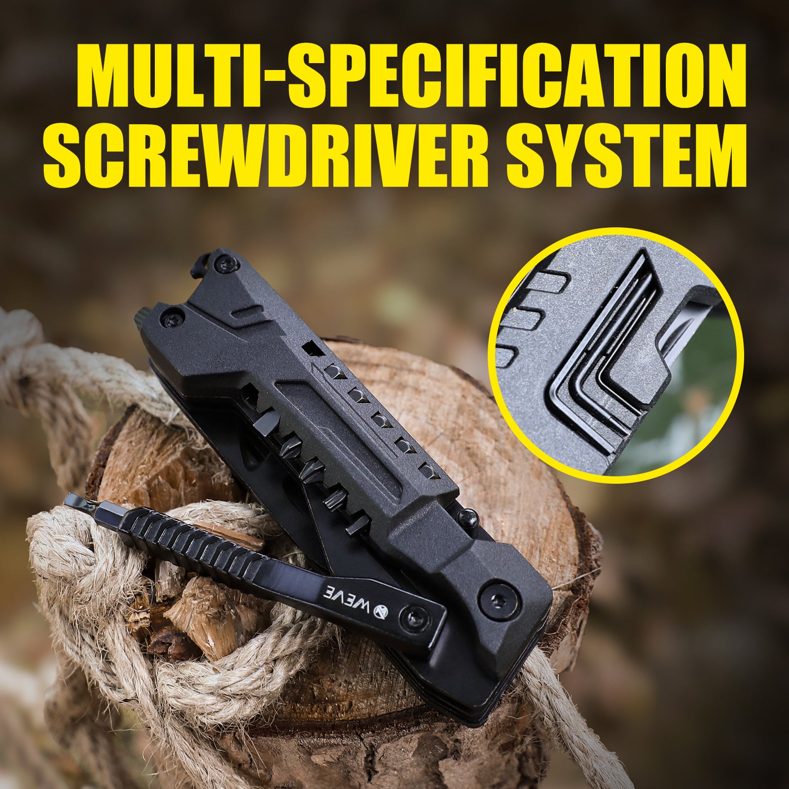 モトラッド マルチツール XHandle MT-35 EDC Multitool with 6-Piece Bit Set - 7Cr17 Blade