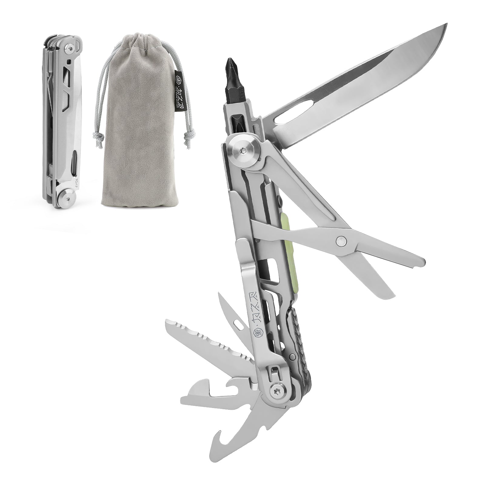【m_quiltnail】 XHandle MT-64 12-in-1 EDC Pocket Knife - Locking Multitool with