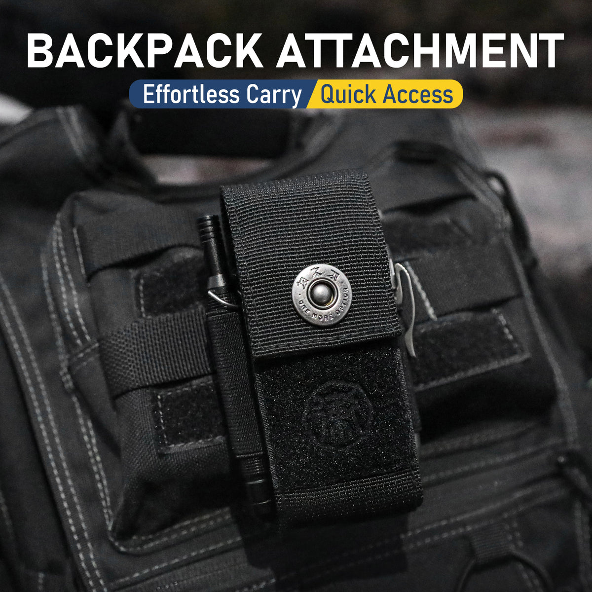 OP-01 multitool sheath backpack attachment for effortless carry and quick access